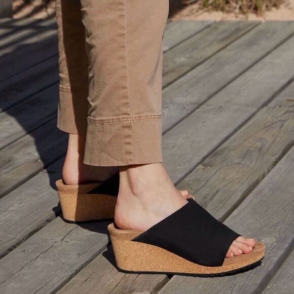 Birkenstock Papillio Namica Leather Suede Wedge Sandals EU 40 US 9 NWT - Picture 1 of 13